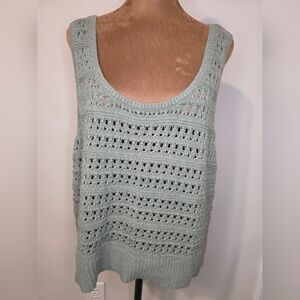 Light Blue Knit Sleeveless Top